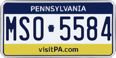 PA license plate MSO5584