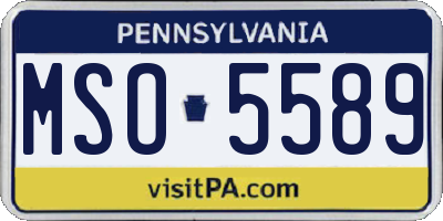 PA license plate MSO5589