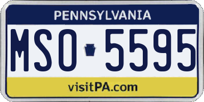 PA license plate MSO5595