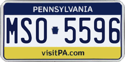 PA license plate MSO5596