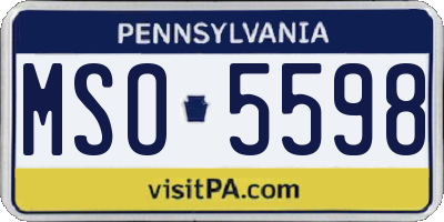 PA license plate MSO5598