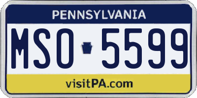 PA license plate MSO5599
