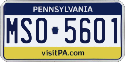 PA license plate MSO5601