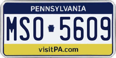 PA license plate MSO5609
