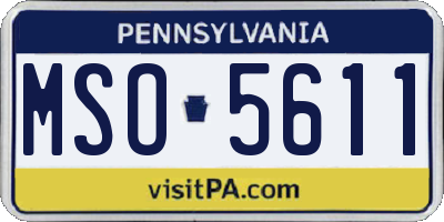 PA license plate MSO5611