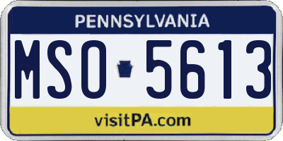 PA license plate MSO5613