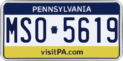 PA license plate MSO5619