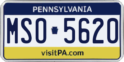 PA license plate MSO5620