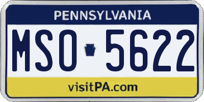PA license plate MSO5622