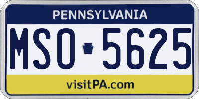 PA license plate MSO5625