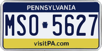 PA license plate MSO5627