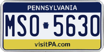 PA license plate MSO5630