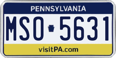 PA license plate MSO5631
