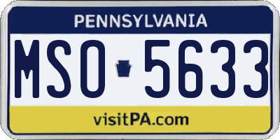 PA license plate MSO5633