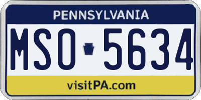 PA license plate MSO5634