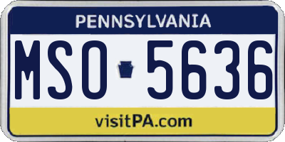 PA license plate MSO5636