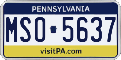 PA license plate MSO5637