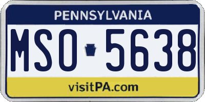 PA license plate MSO5638