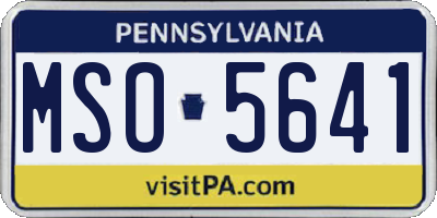 PA license plate MSO5641