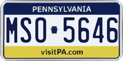 PA license plate MSO5646