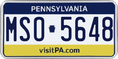 PA license plate MSO5648