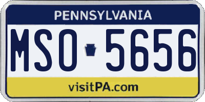 PA license plate MSO5656