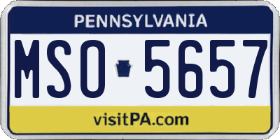 PA license plate MSO5657