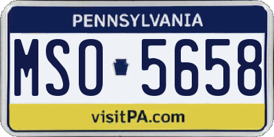 PA license plate MSO5658