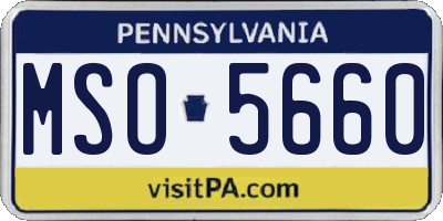 PA license plate MSO5660