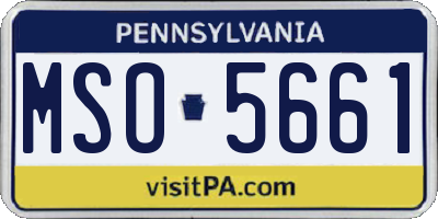 PA license plate MSO5661