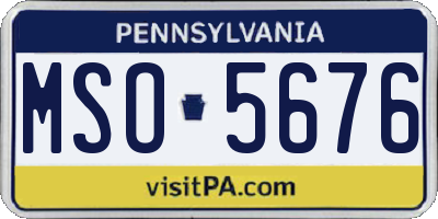 PA license plate MSO5676