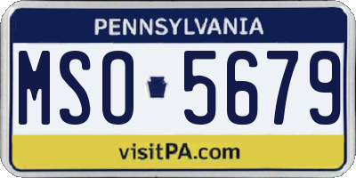 PA license plate MSO5679