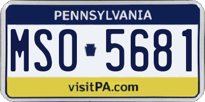 PA license plate MSO5681