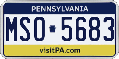 PA license plate MSO5683