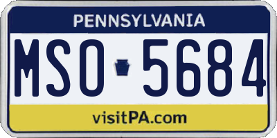 PA license plate MSO5684