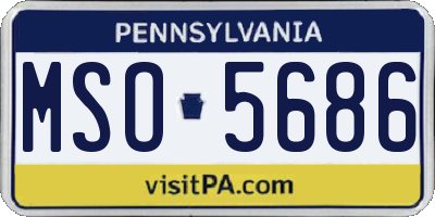 PA license plate MSO5686