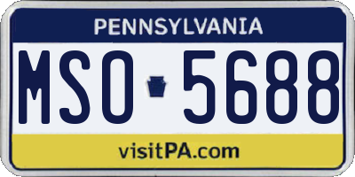 PA license plate MSO5688