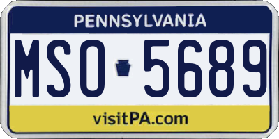 PA license plate MSO5689