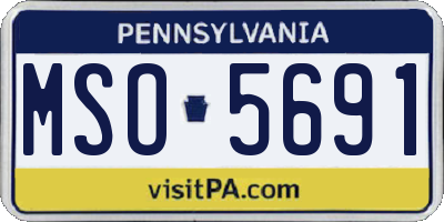 PA license plate MSO5691