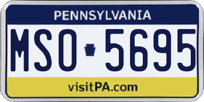 PA license plate MSO5695