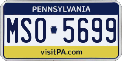 PA license plate MSO5699