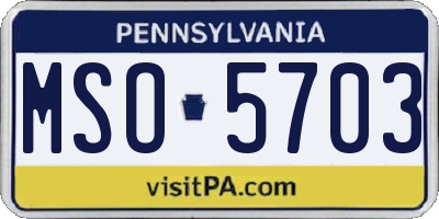PA license plate MSO5703