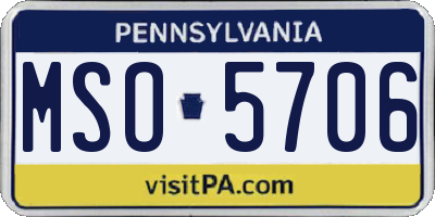 PA license plate MSO5706