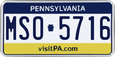 PA license plate MSO5716