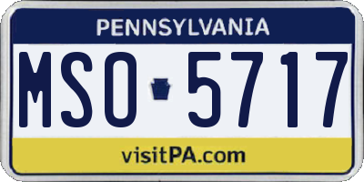 PA license plate MSO5717
