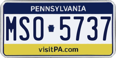 PA license plate MSO5737