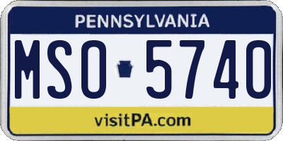 PA license plate MSO5740