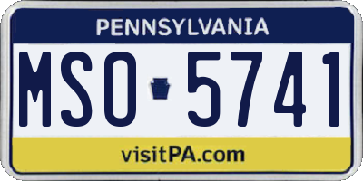 PA license plate MSO5741