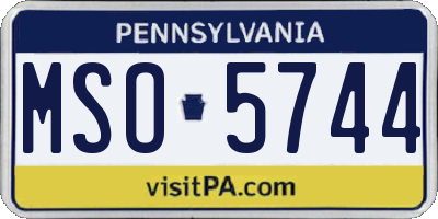 PA license plate MSO5744