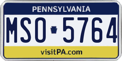 PA license plate MSO5764